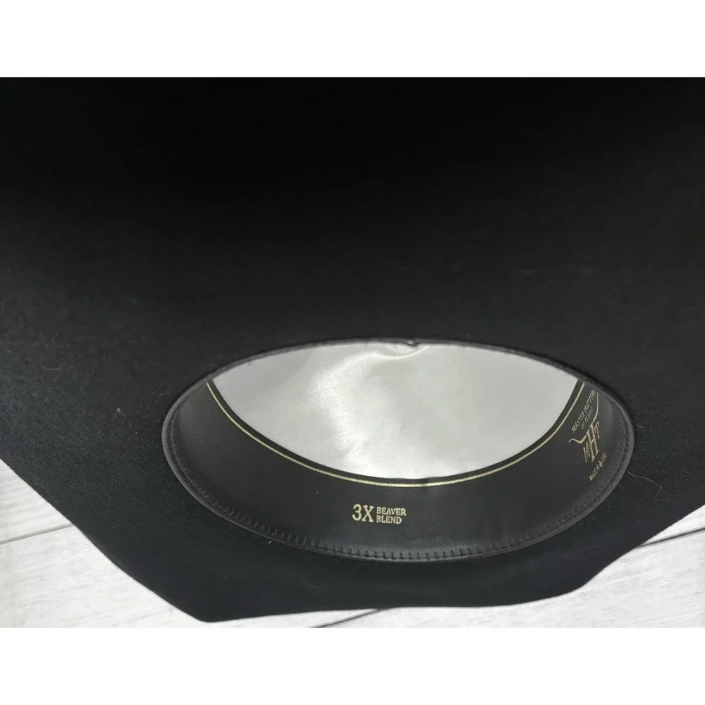Master Hatters Of Texas MHT Casino Western Cowboy Hat  6 7/8 Black 3X Beaver